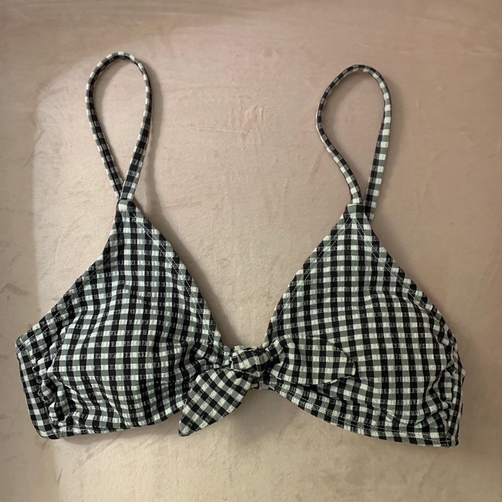 Gingham bathing suit top Xhiliration bikini medium